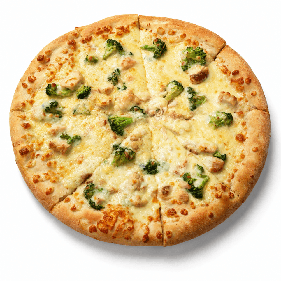 Chicken Broccoli Alfredo Pizza