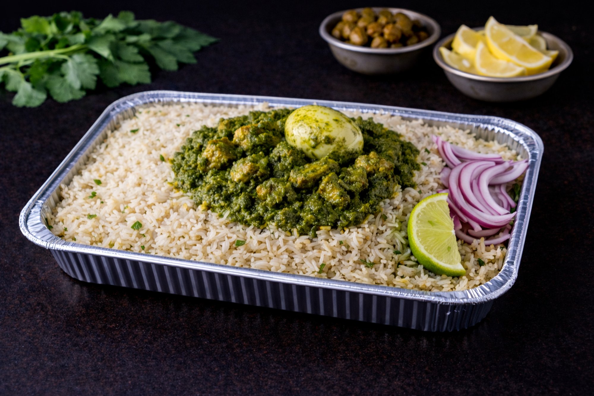 Family Pack Green Chicken Pulao