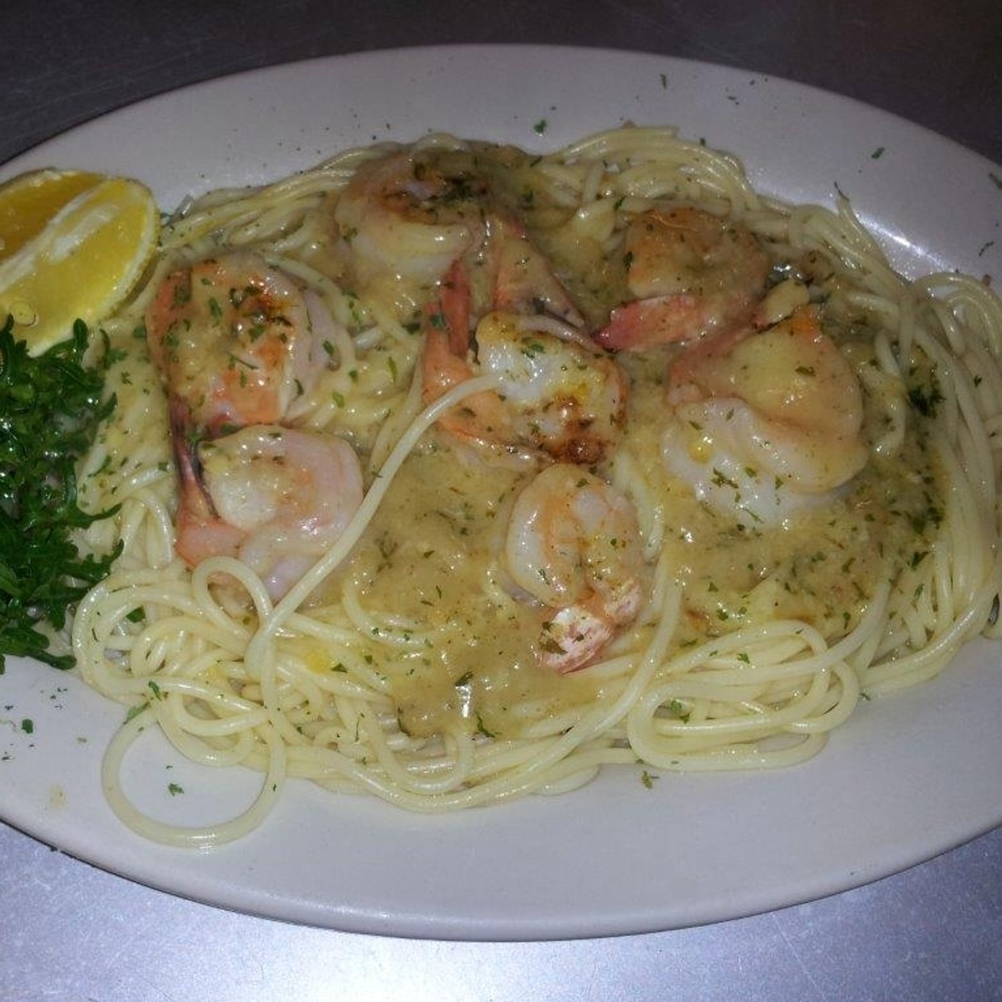 Shrimp Scampi Over Rice