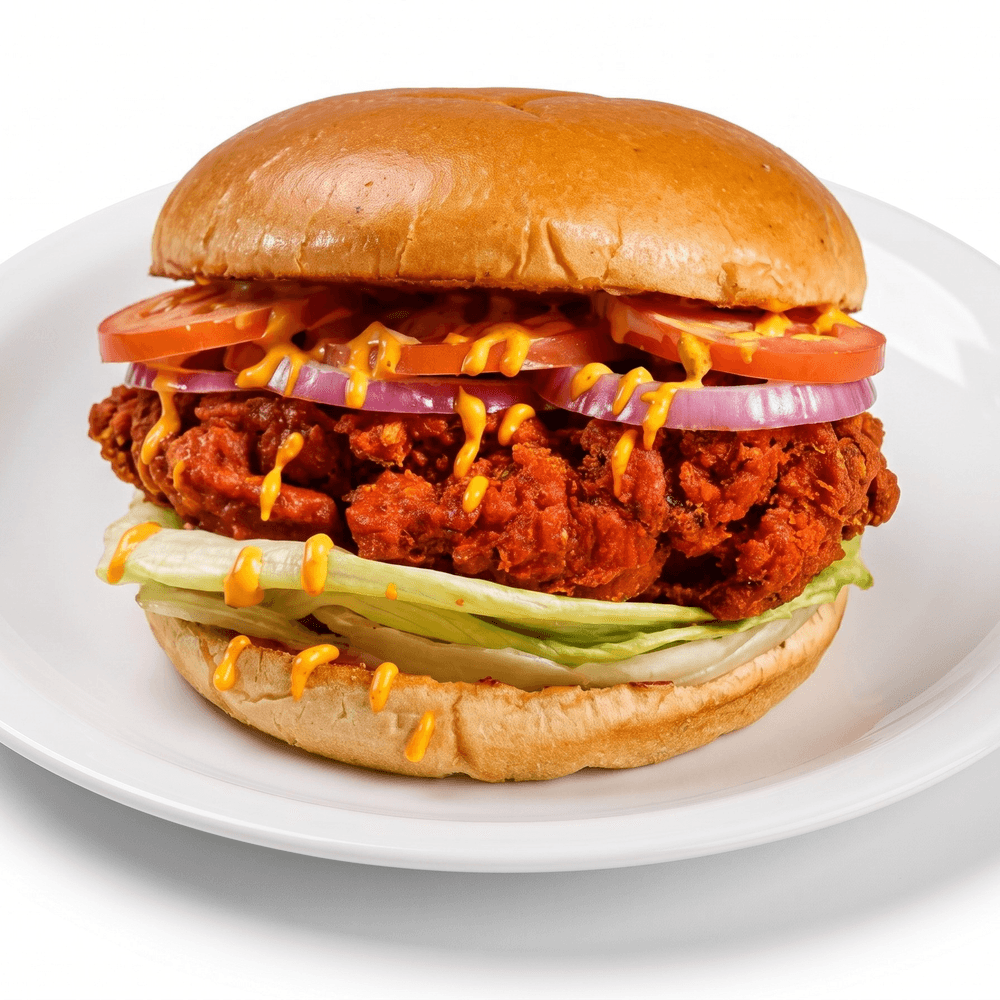 Chicken Tikka Burger with Fries