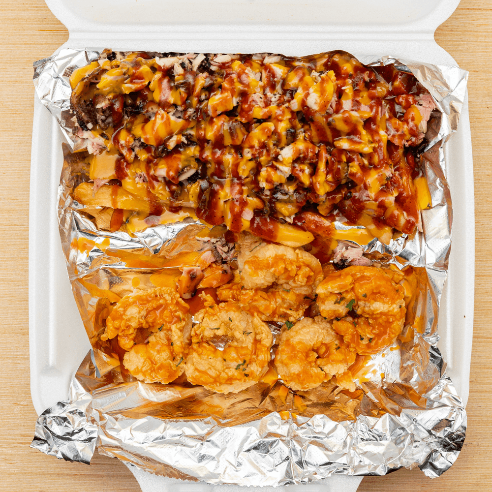 5Pc Shrimp and Jerk Fries All In One Plate (combo)