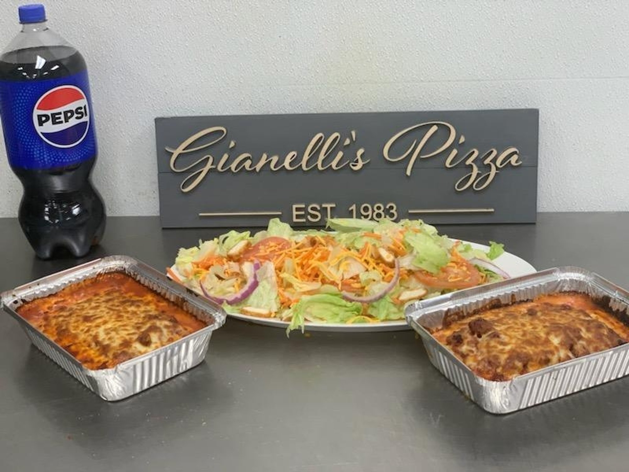 2 Lasagnas, Chicken Salad & 2 Liter