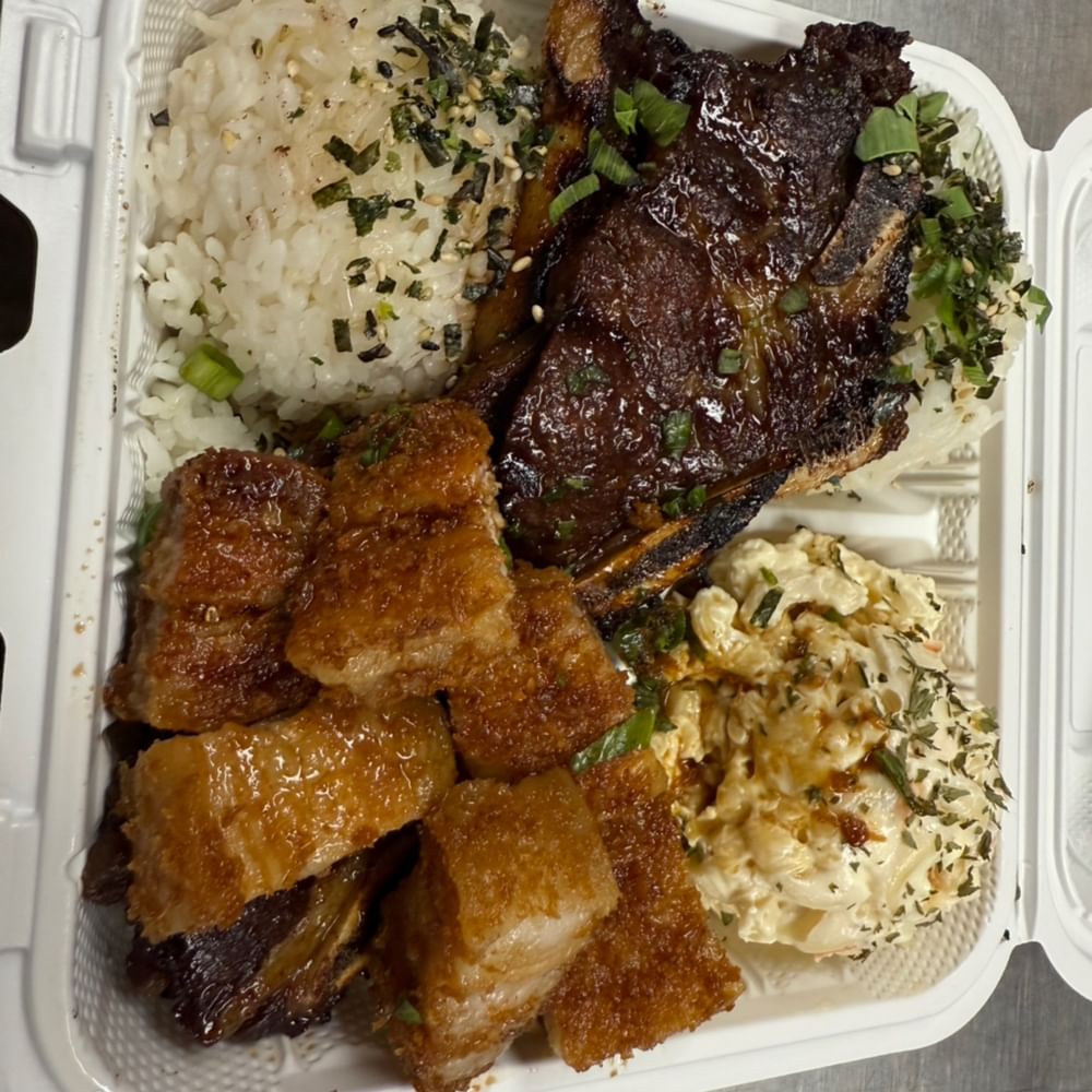 Kalbi Ribs & Fried Pork Belly Mix Plate