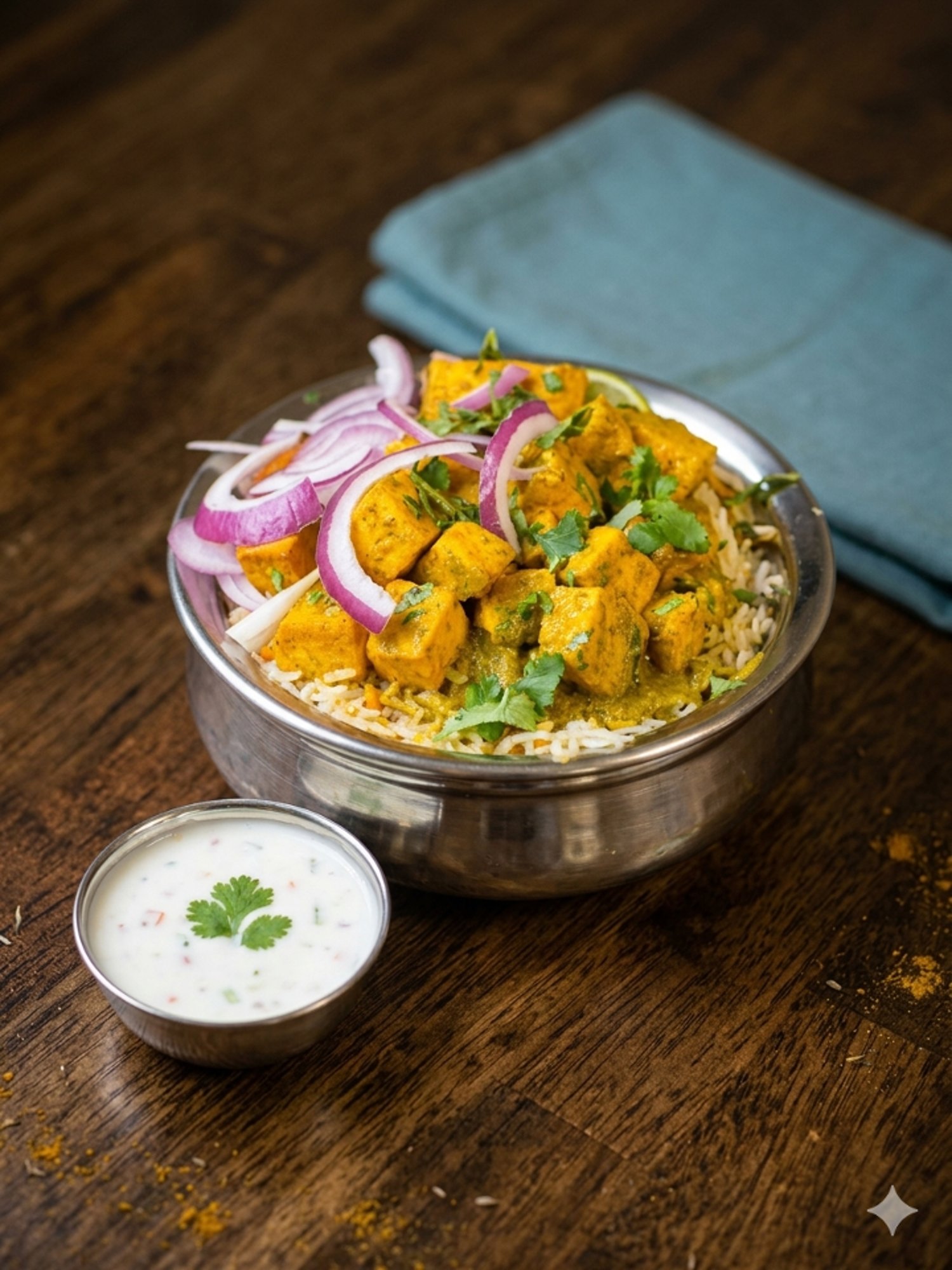 Lemon Coriander Paneer Biryani