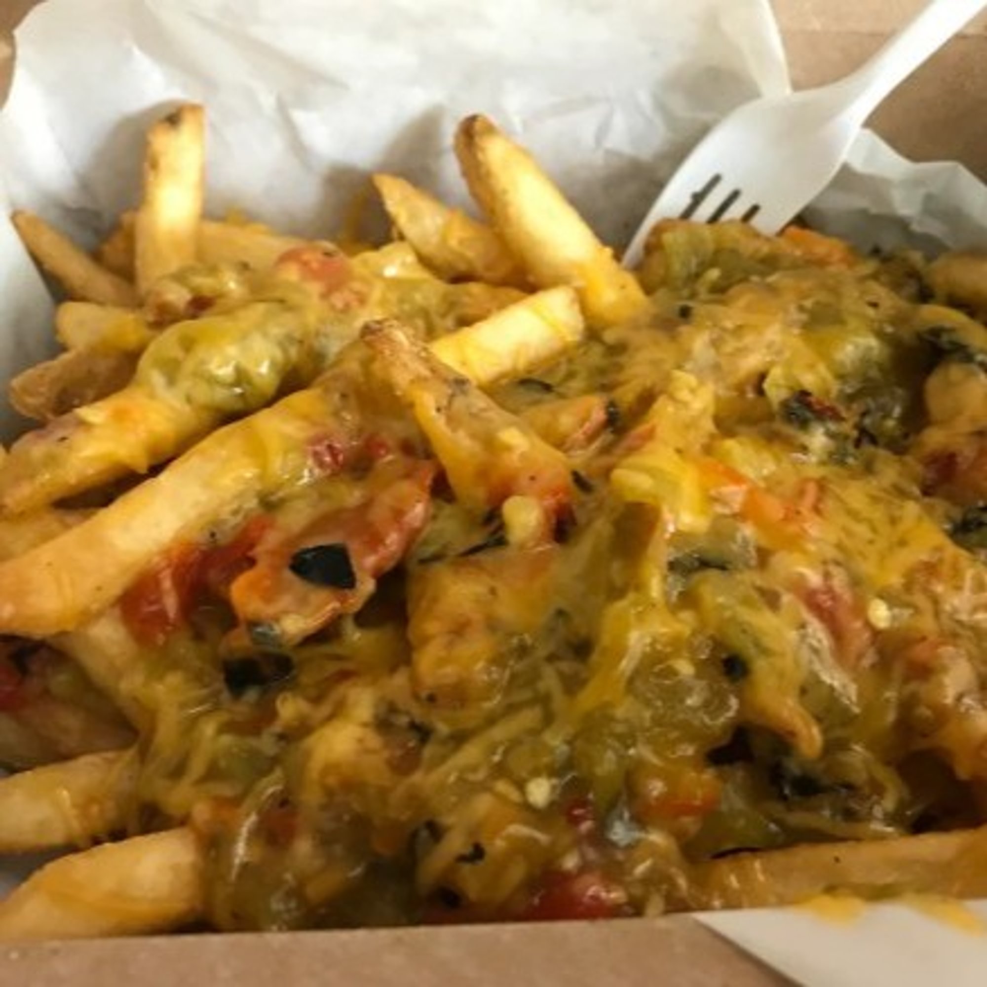 Green Chili Cheese Fries (Vegetarian) 