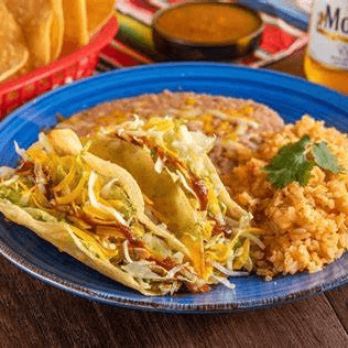 Two Tacos, Rice & Beans