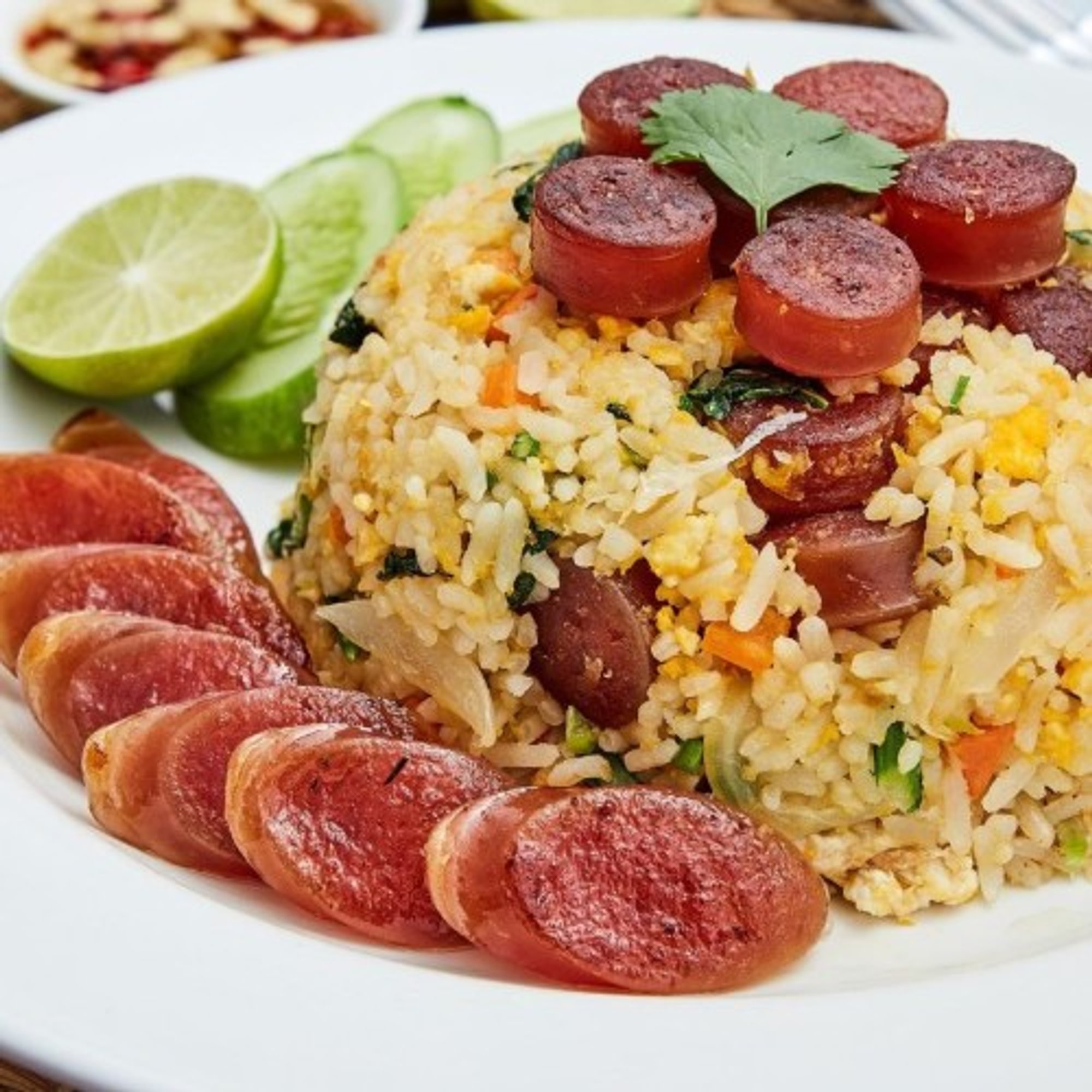 Chinese Sausage BBQ Pork Frieds Rice
