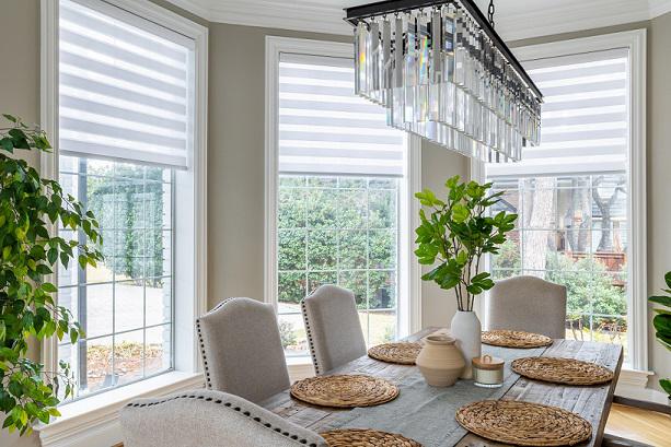 Planning a special lunch with your friends and family? What better way to light up your dining room with our Illusion Shades that allow the perfect amount of sun to pour in without being too overbearing.  BudgetBlindsPointLoma  DualShades  FreeConsultation
