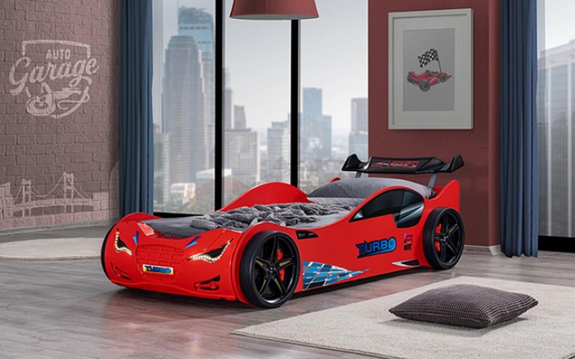 Roadster 3-Piece Car Bed - Red