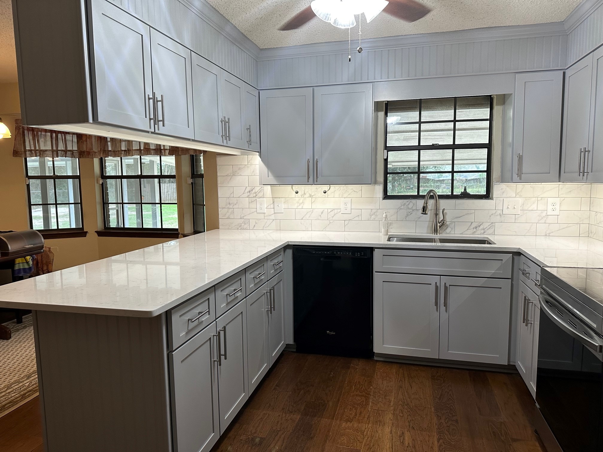 Another happy customer in Milton, Florida. Kitchen Tune-up, Pensacola installed new cabinet doors to make this kitchen look brand new. See what we can do for your kitchen.  Kitchen  Redoor  Milton