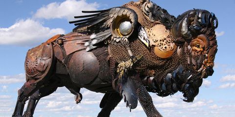 Famous Scrap Metal Art Made From Used Car Parts & Other Recycled Metal