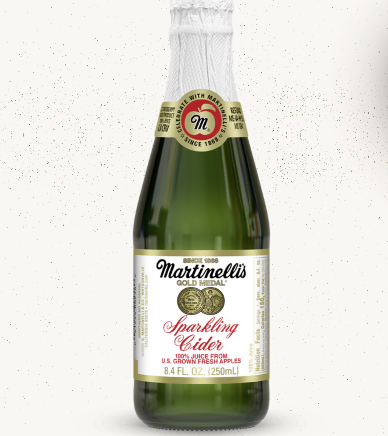 SPARKLING APPLE JUICE Martinelli's GLASS BOTTLE 8.45 oz