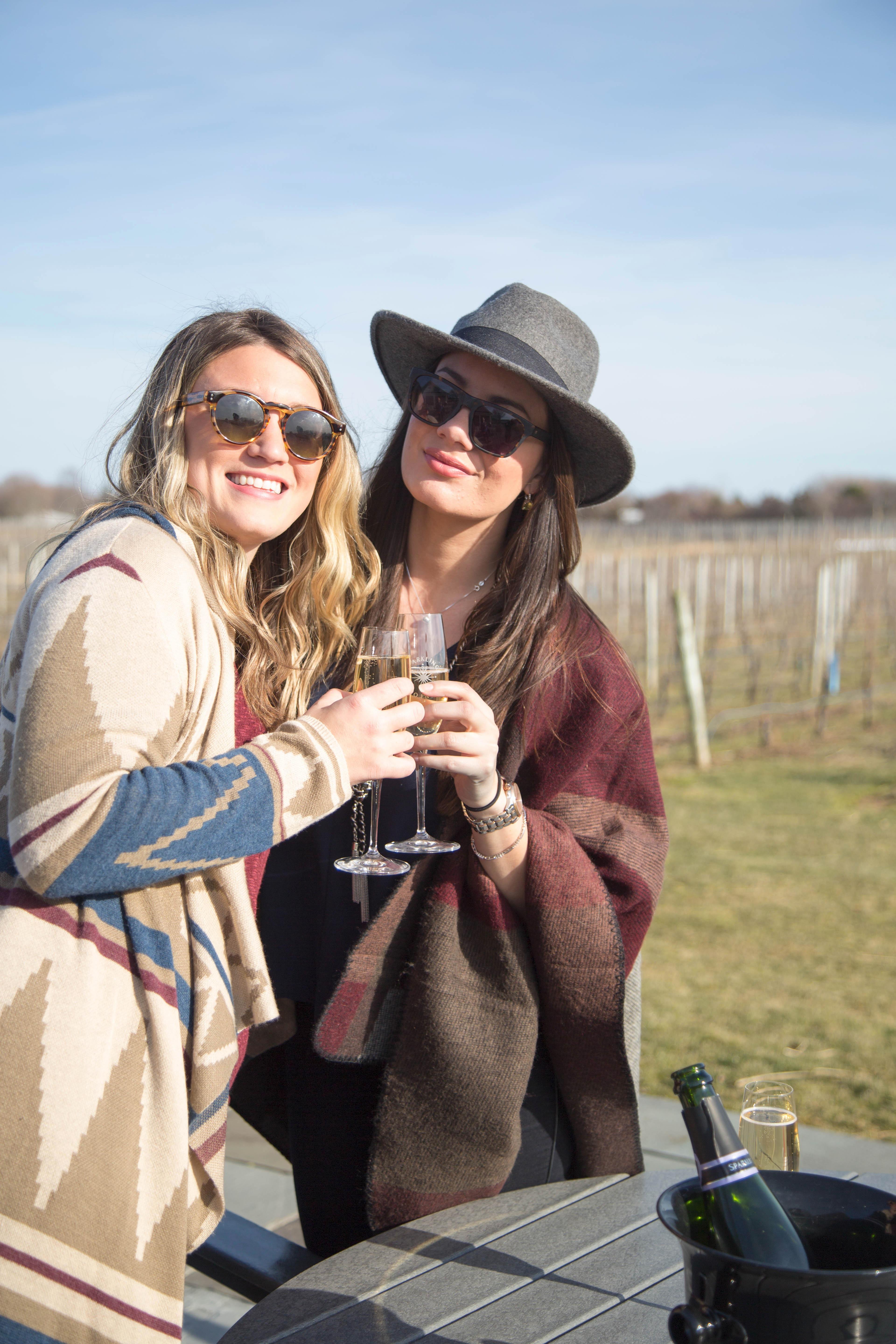 Two good friends on a North Fork Wine Tour