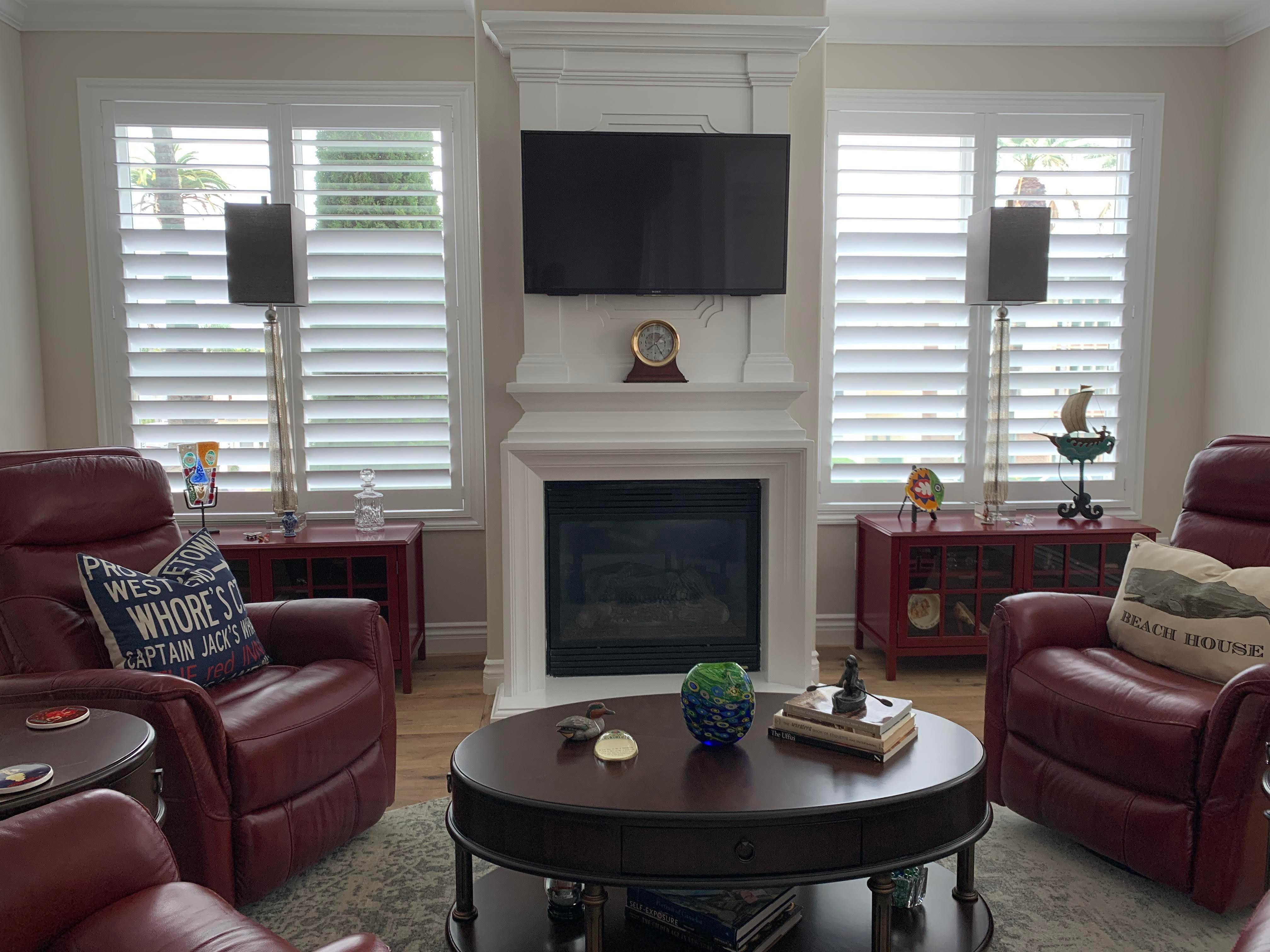 Beautiful plantation shutters installed throughout this downtown Long Beach condo on Ocean Blvd. With 4 1/2