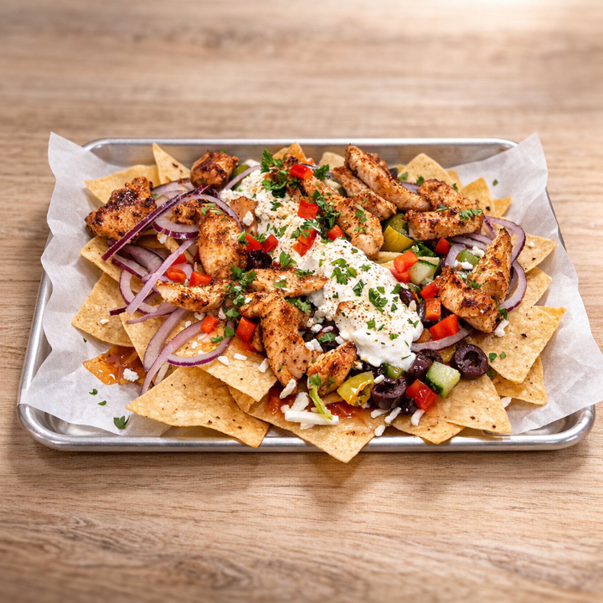 Giant Greek Nachos