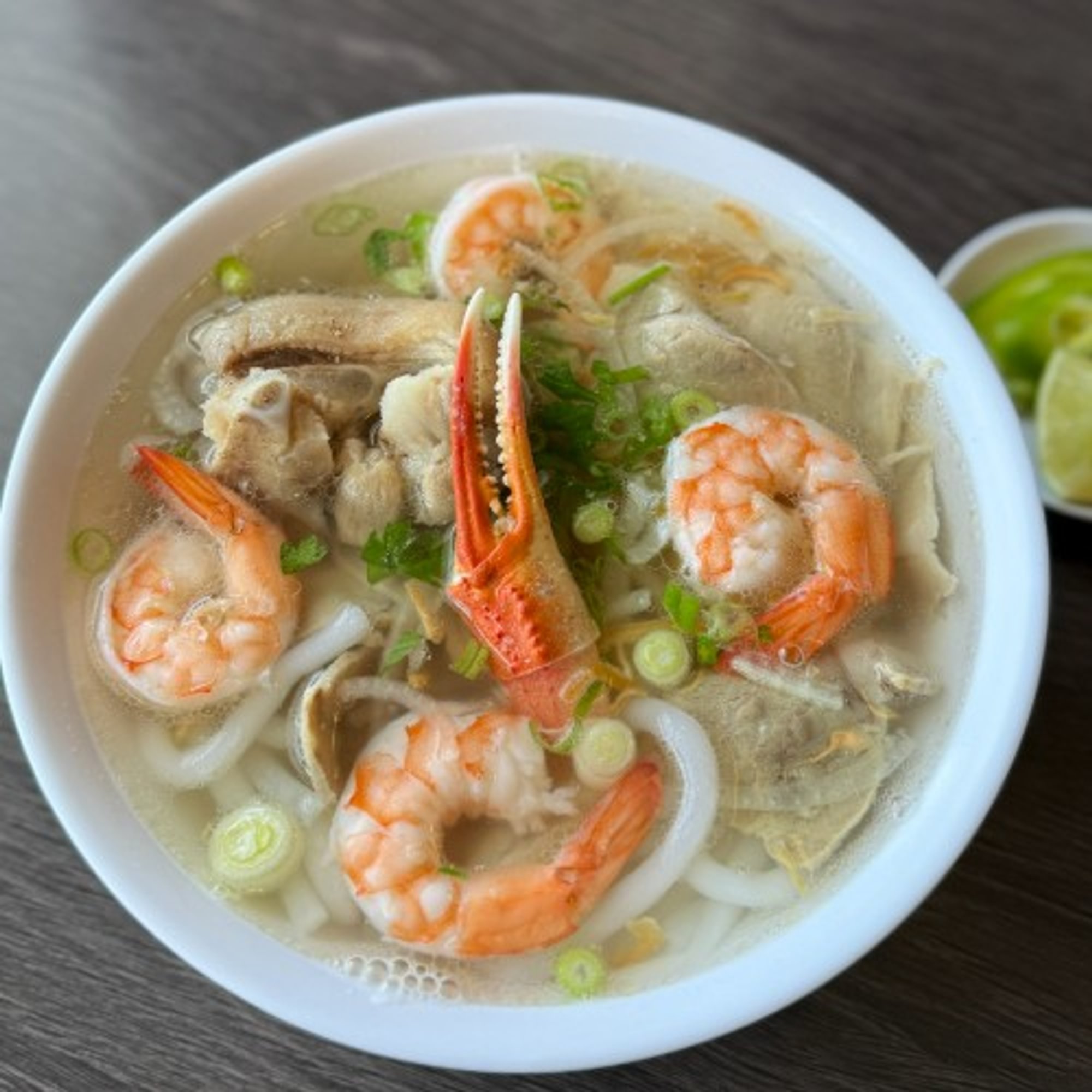 Banh Canh (Tom, Cua, Thit, and Gio Heo) Shrimp, Crab, Pork and Pork Leg