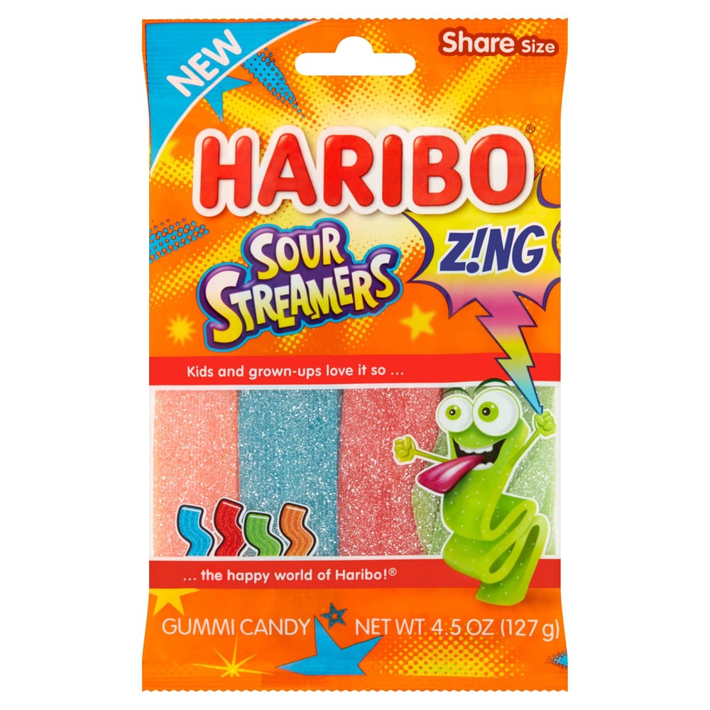 Haribo Z NGS Streamers Sour Gummi Candy, 4.5 Oz