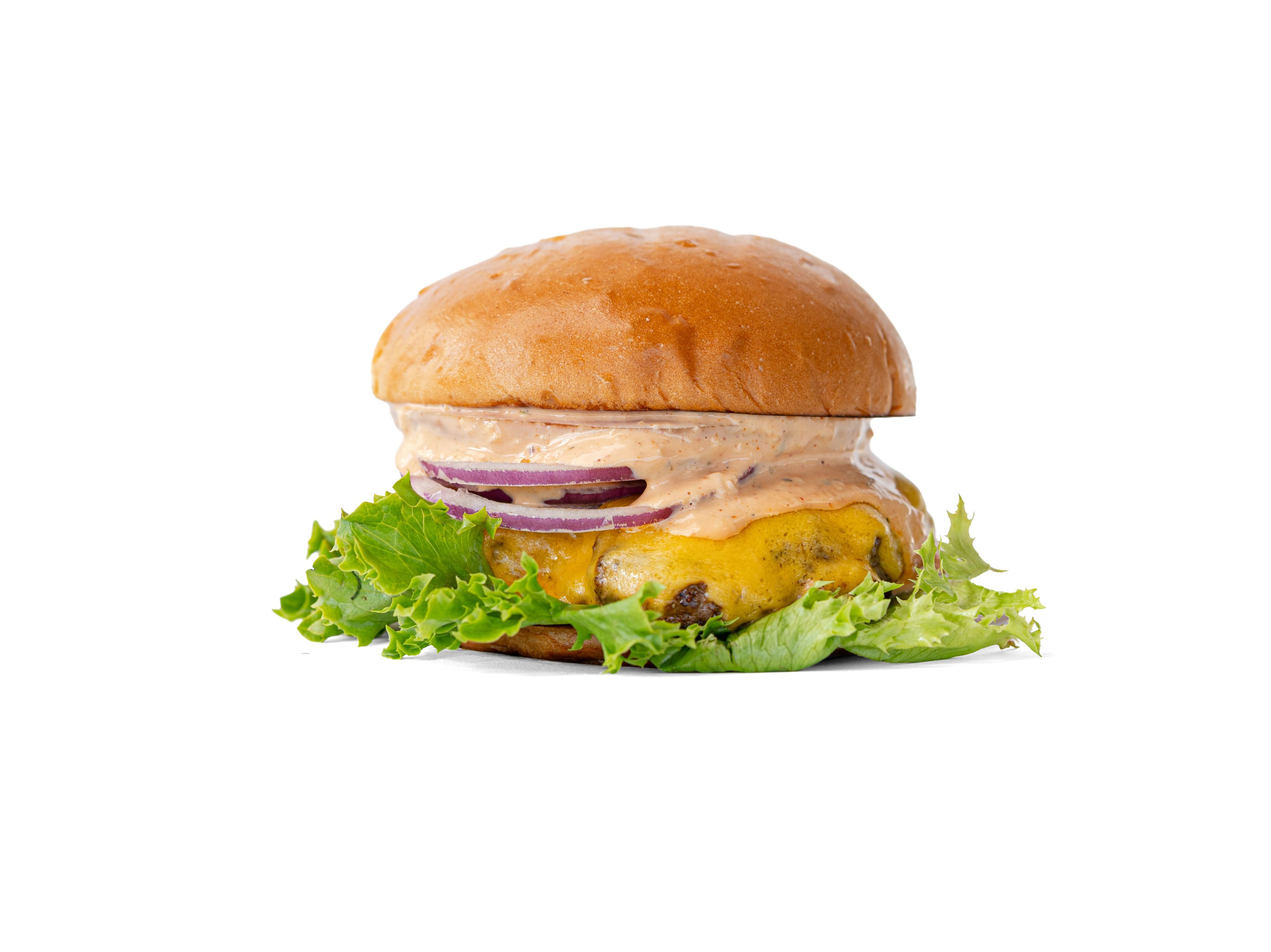 Pub Style Burger with Seasoned Fries