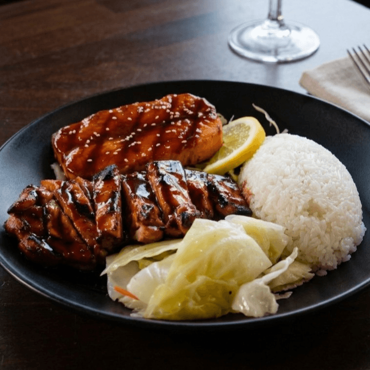Teriyaki Chicken with Salmon