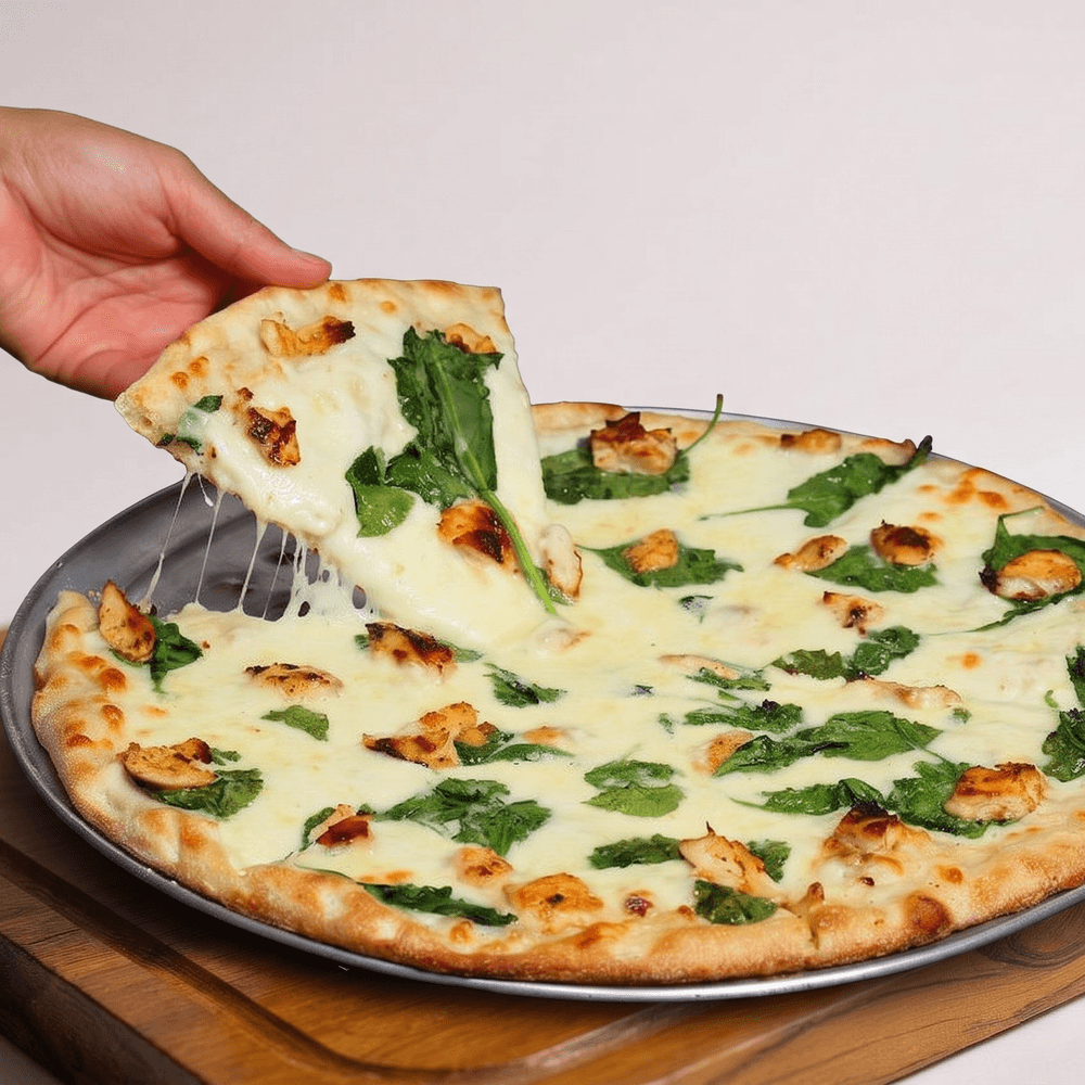 Alfredo Chicken & Spinach Pizza