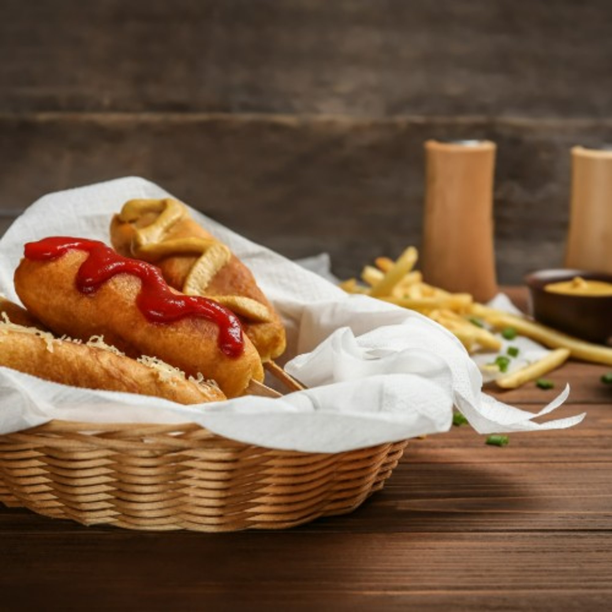 36. Corn Dog & Fries