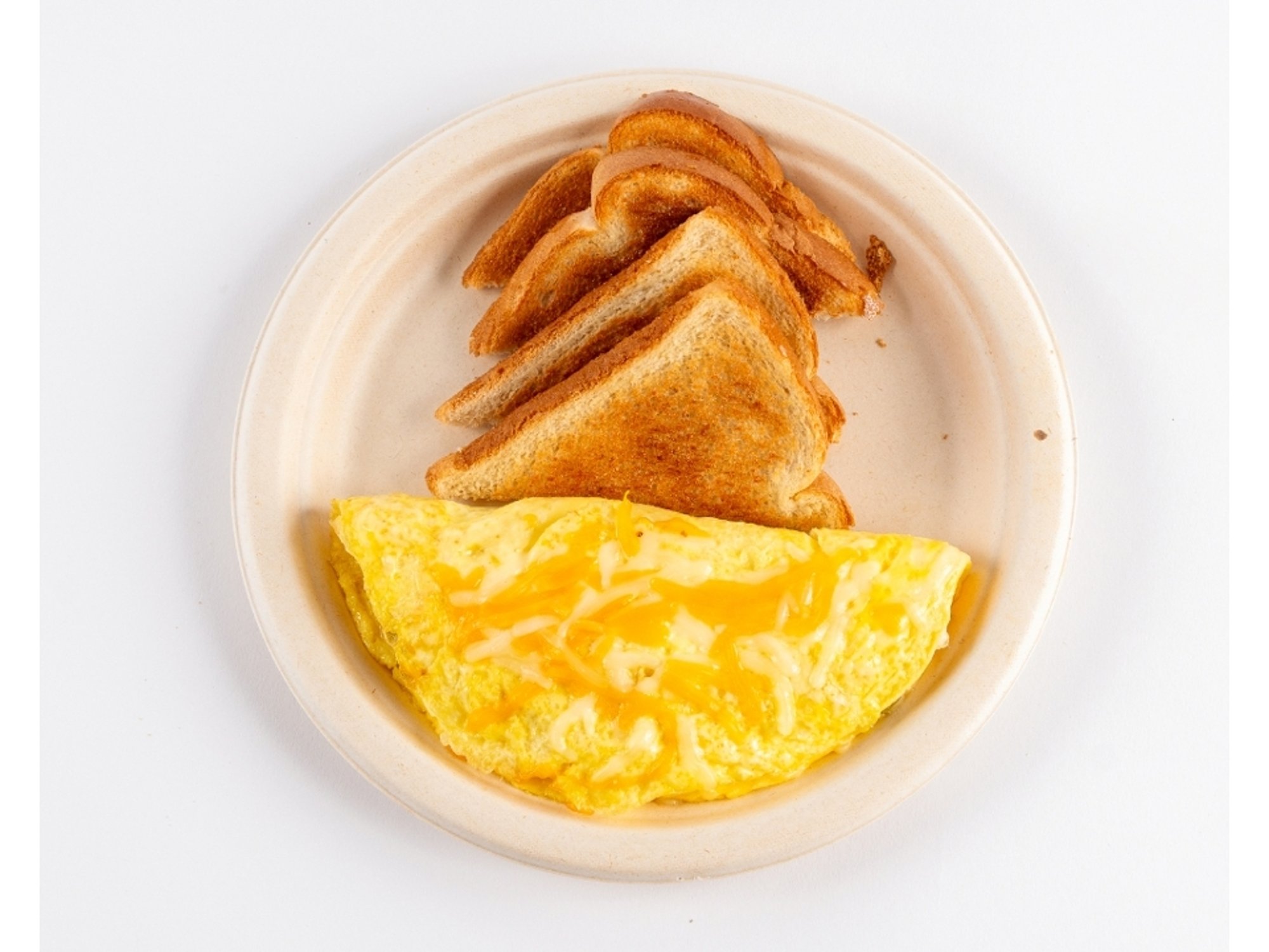 Ham and Cheese Omelet with Toast