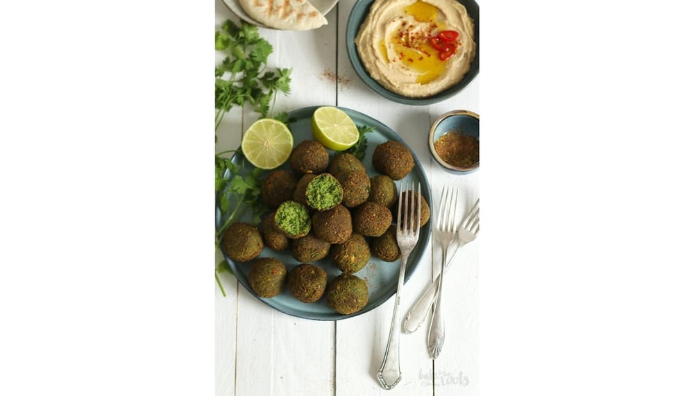 Fried Falafel Cakes W/ Hummus (5) (Vegan, Gluten-Free)