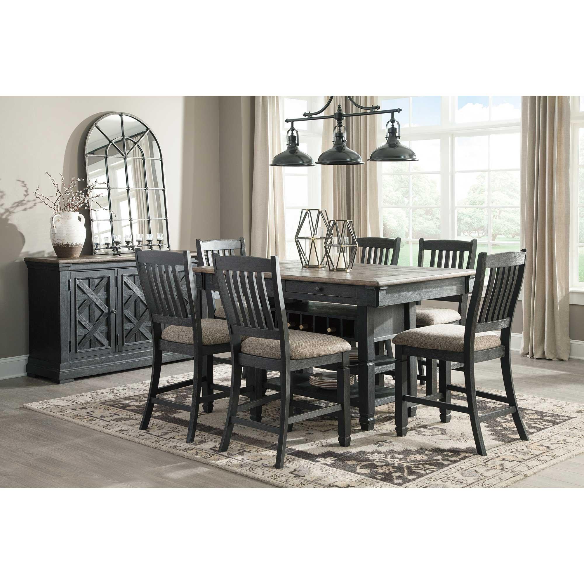8-Piece Tyler Creek Counter Height Dining Room with Server/Buffet