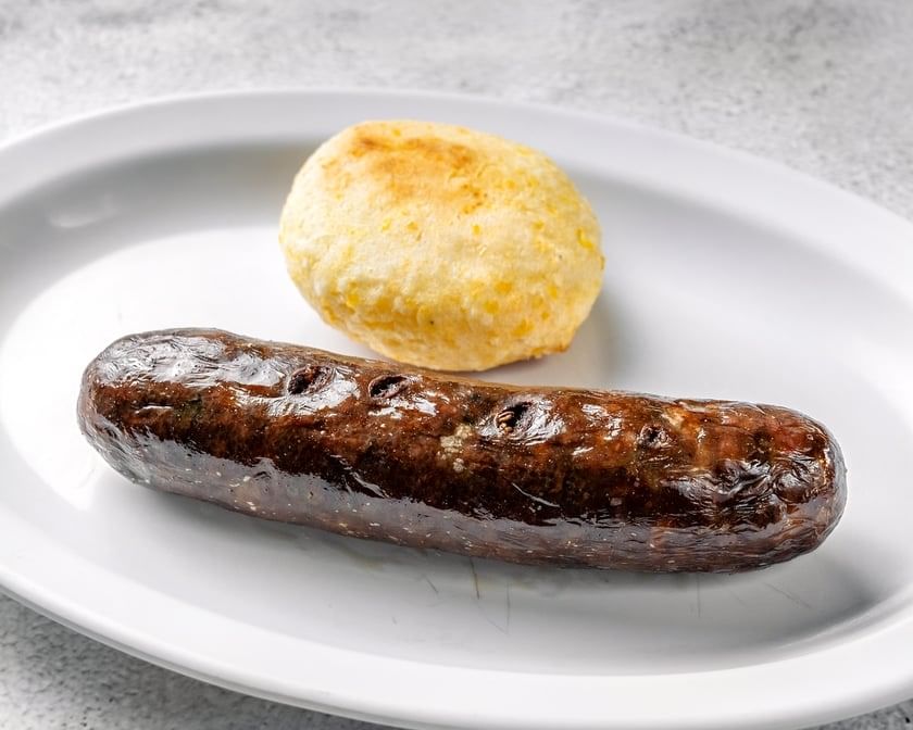 Morcilla Con Arepa / Colombian Blood Sausage