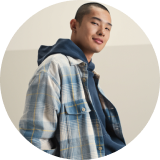 man wearing flannel shirt