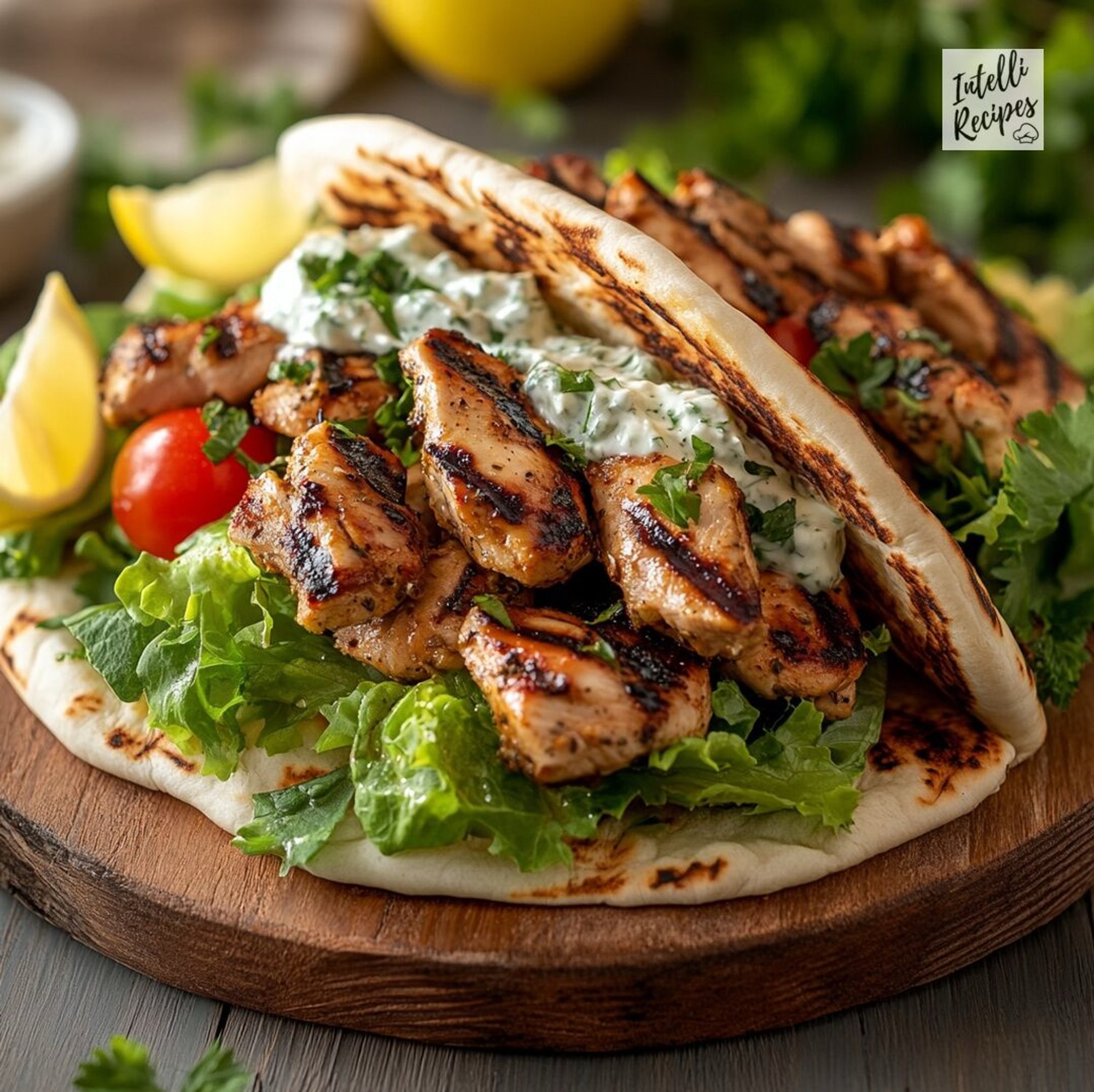 Garlic Chicken Pita