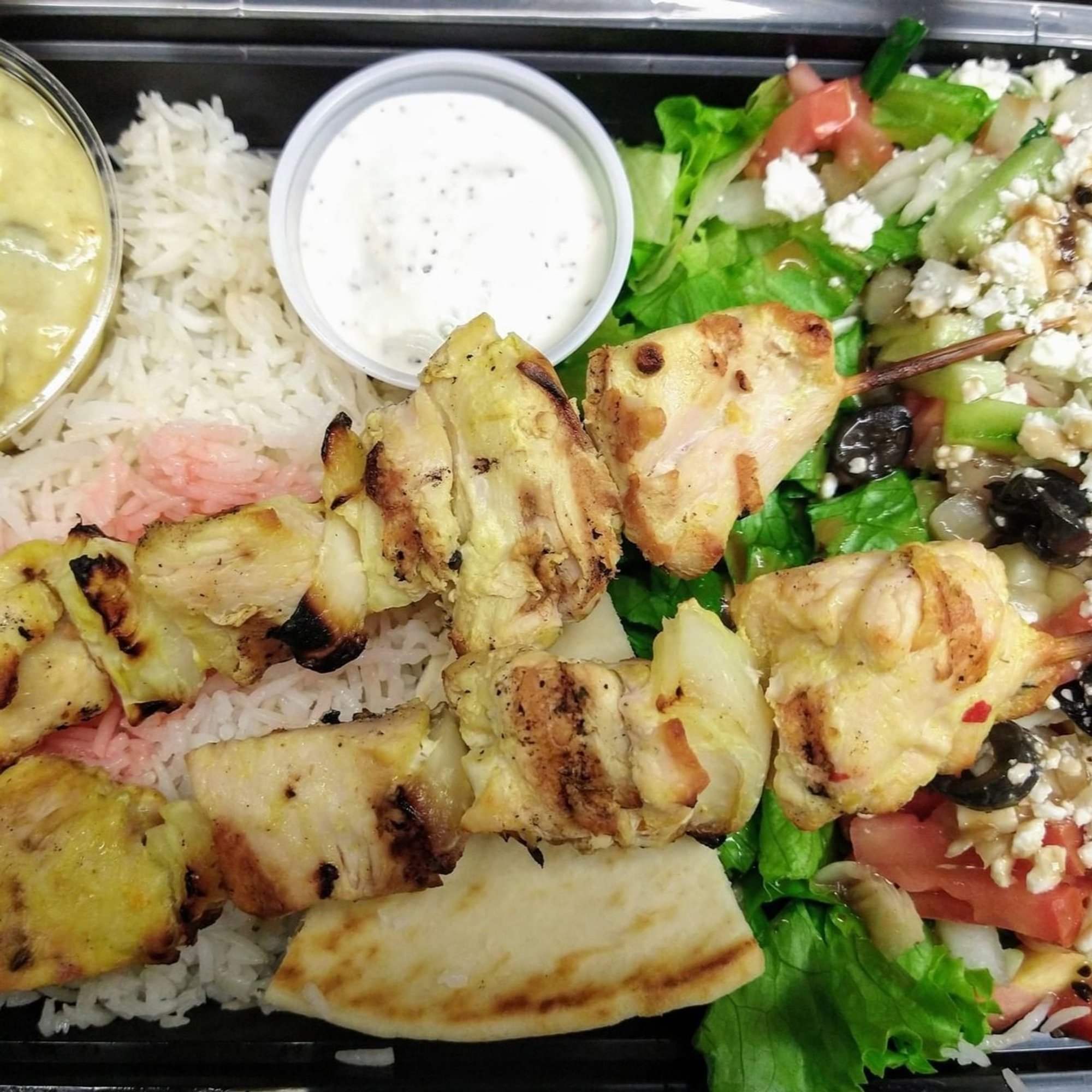 Falafel and Lamb Kabob Plate