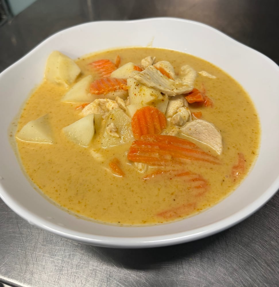 Yellow Curry Chicken Served with Jasmine Rice