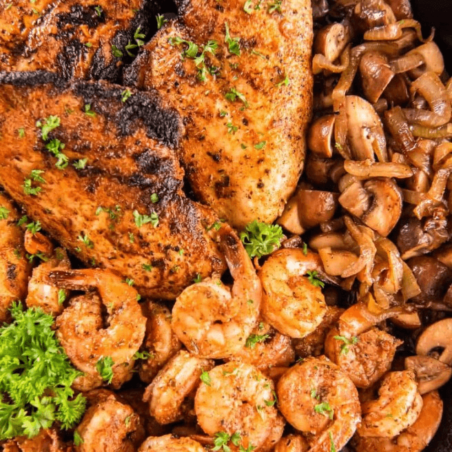 Boneless Grilled Chicken & Baked Shrimp