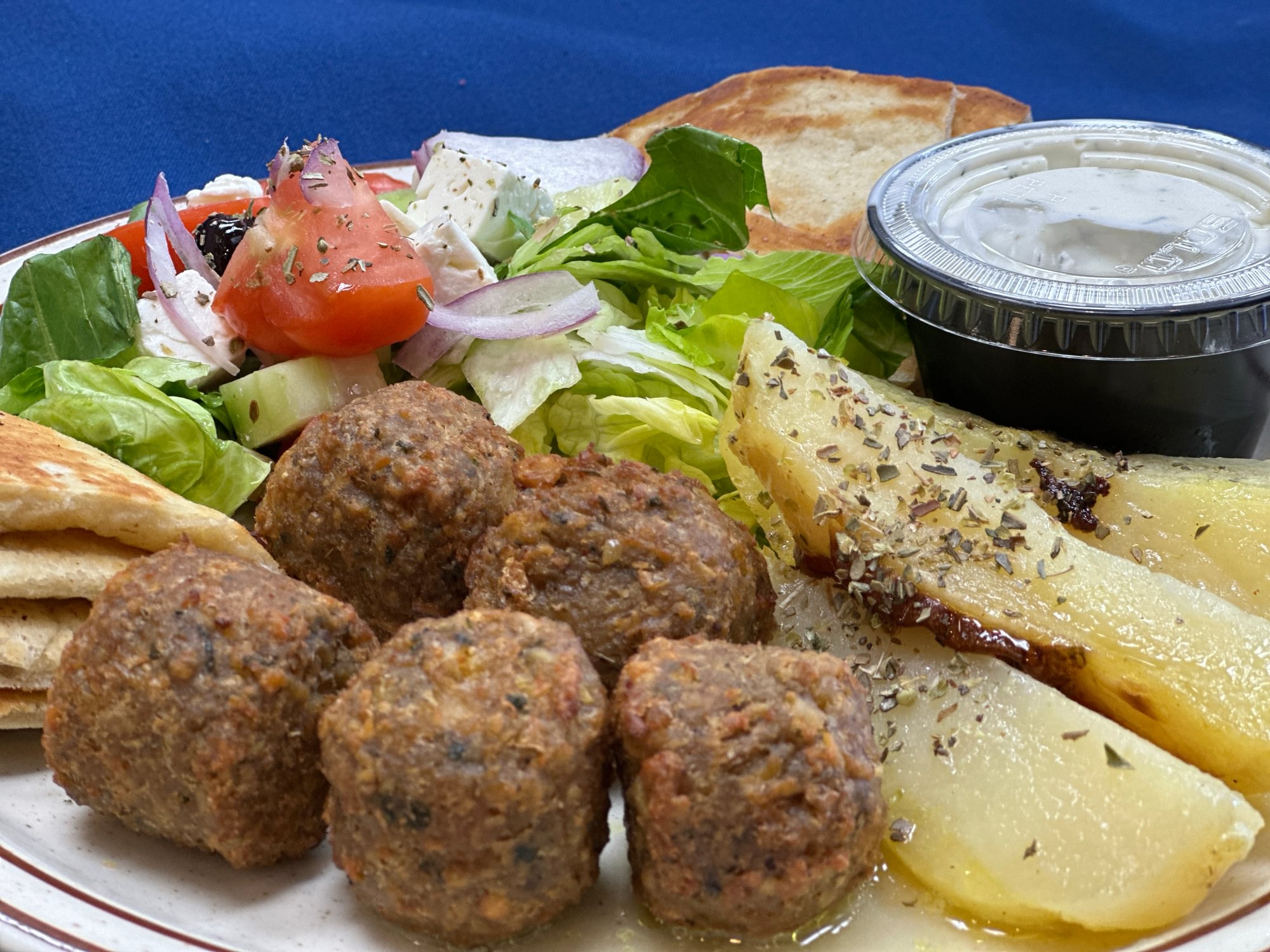 Combo #3 Falafel Platter W/ Greek Salad