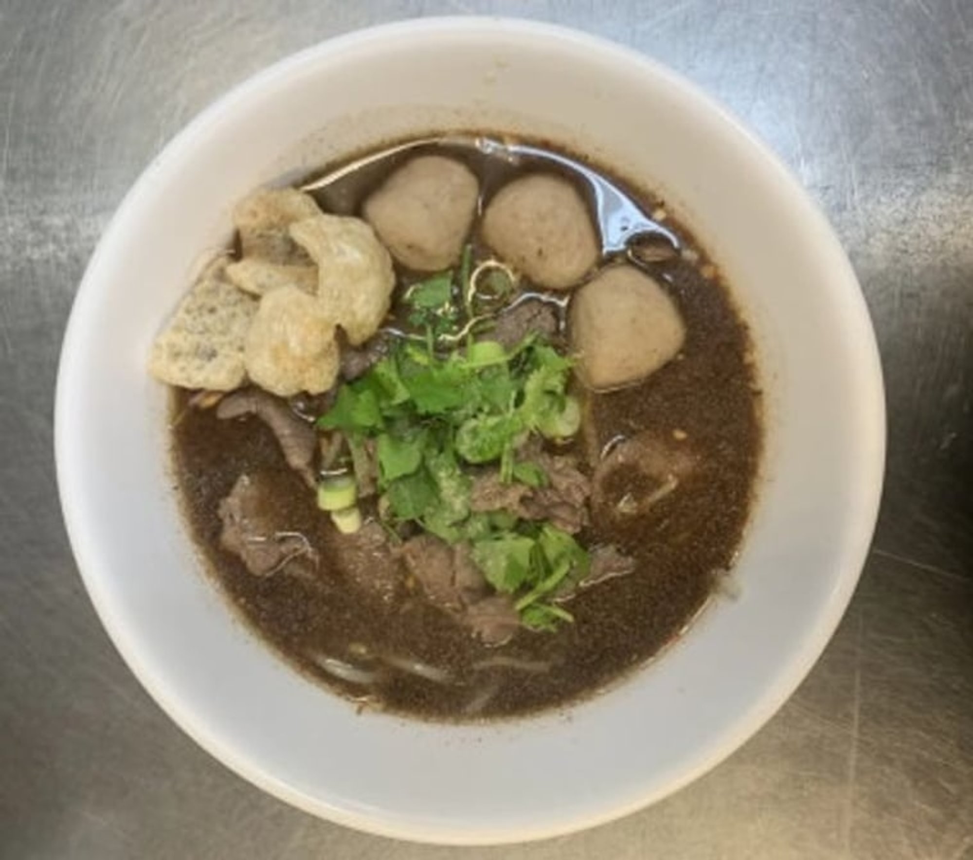 Boat Noodles with Beef and Meatballs