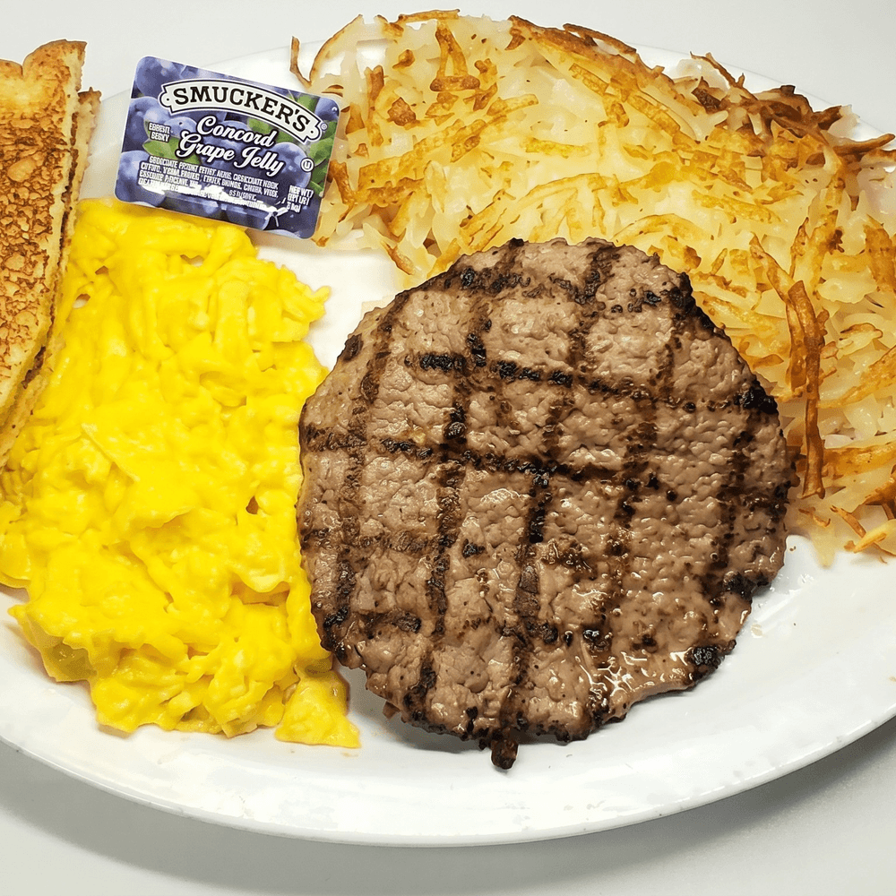 1/4 Hamburger Patty & Eggs