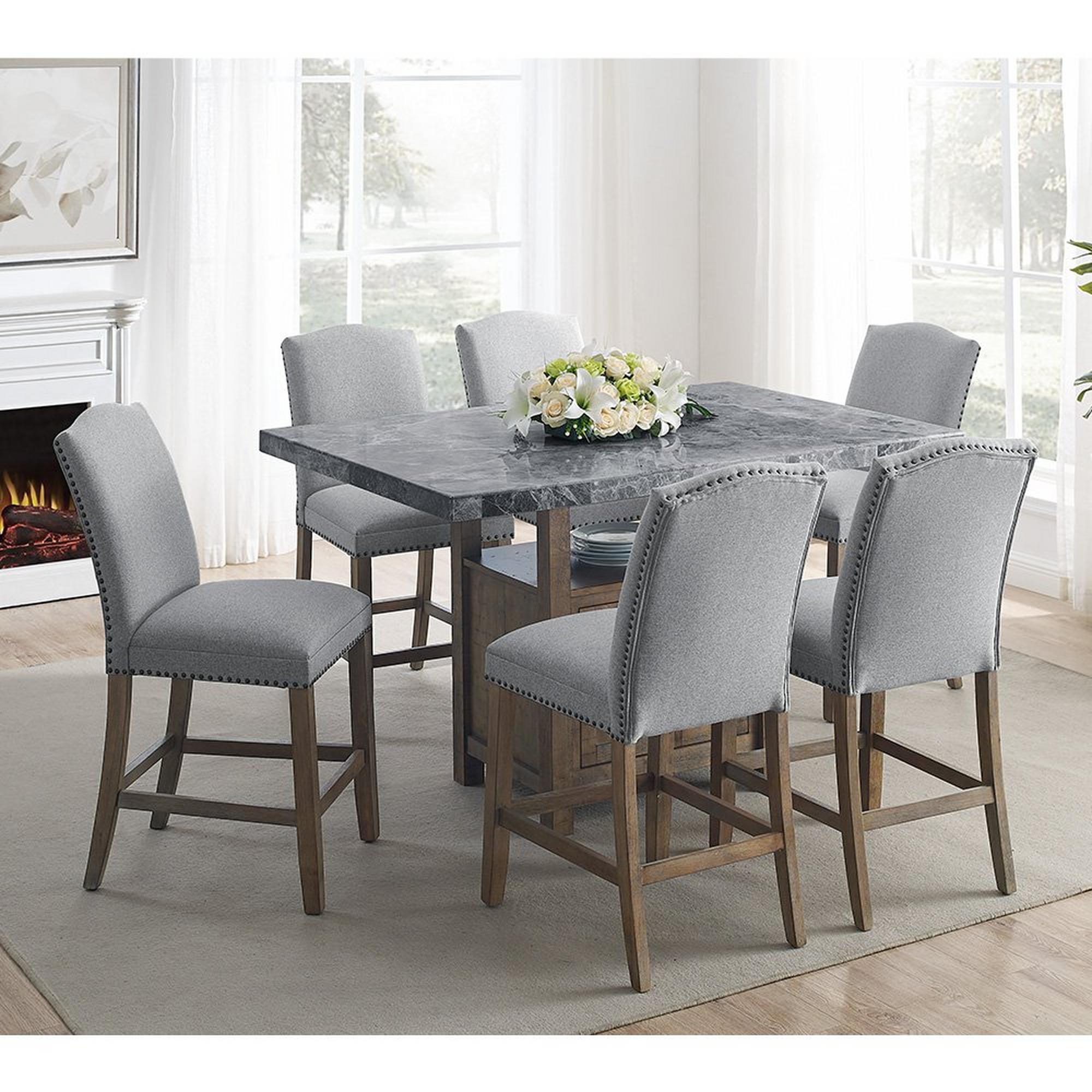Grayson 7 - Piece Counter Height  Set - Brown