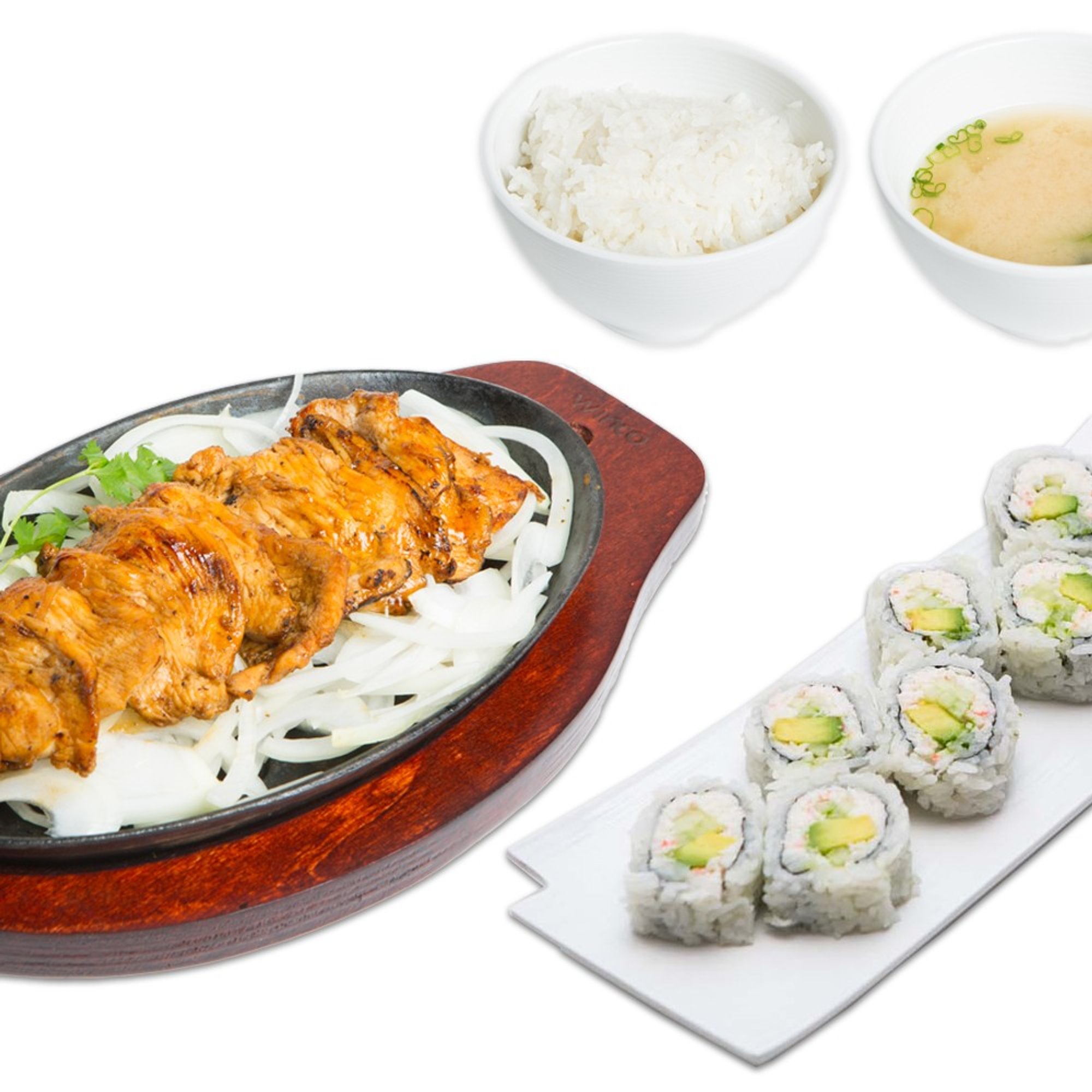 Chicken Teriyaki & CA Roll