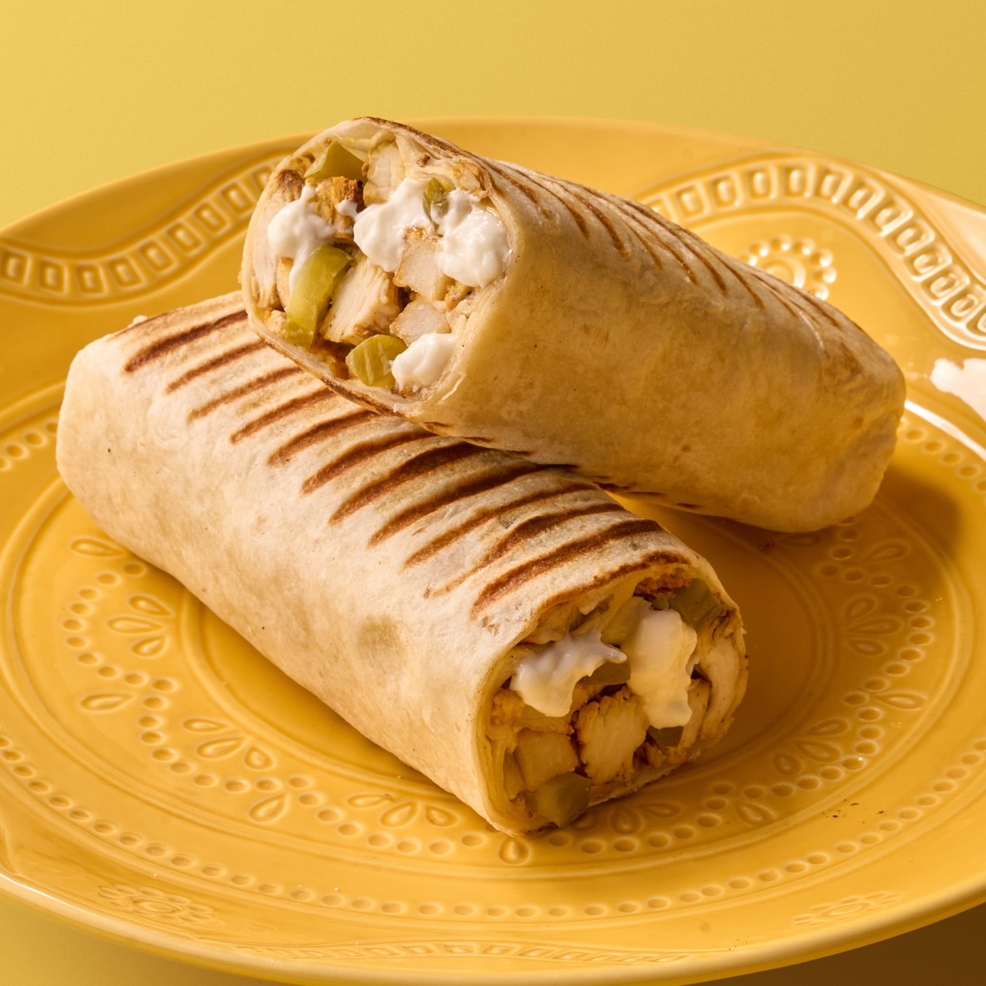 Chicken Shawarma Saj Wrap