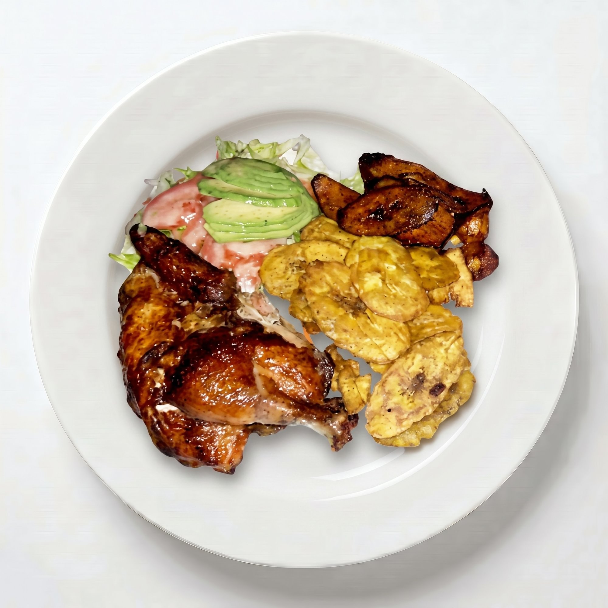 Quarter Roasted Chicken with Salad and Side Dish