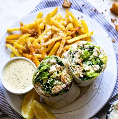 Chicken Caesar Wrap Platter with Fries