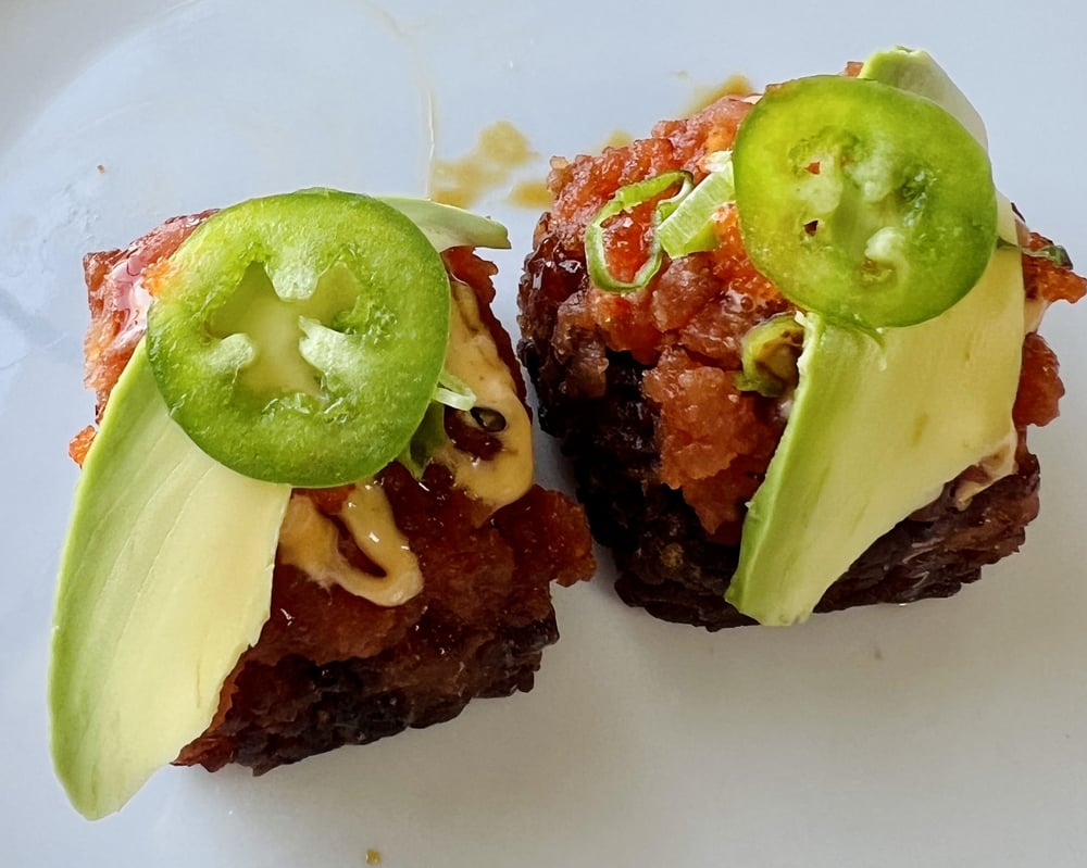 Spicy tuna on crispy rice 