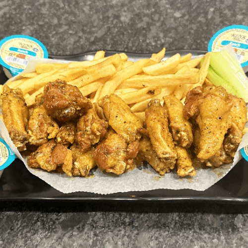 15 Pc Wings & Fries (Or Fried Rice)