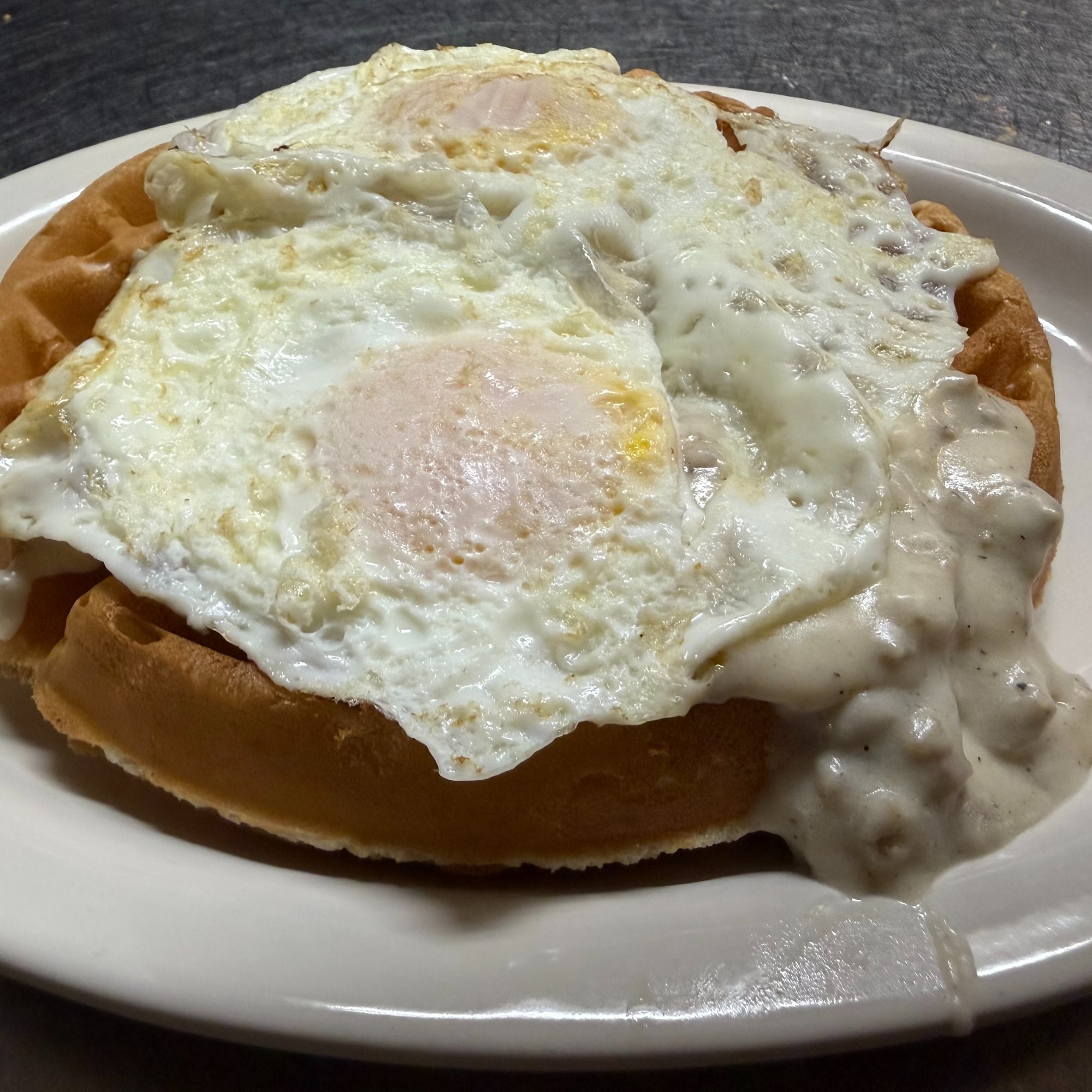 Smothered Gravy and Egg Waffle