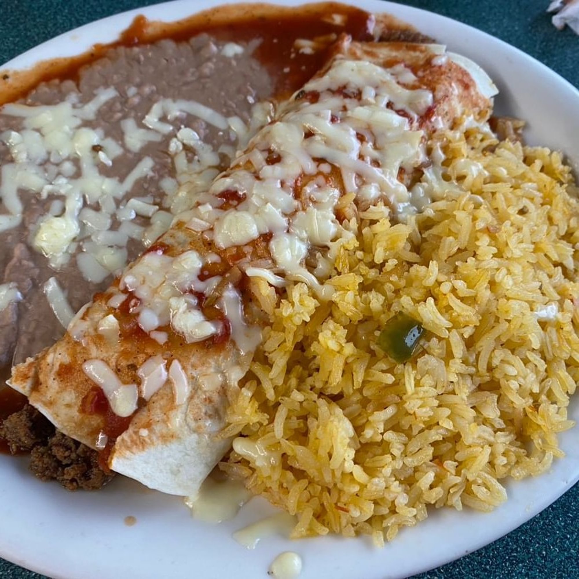 L4. Enchilada, Rice and Beans