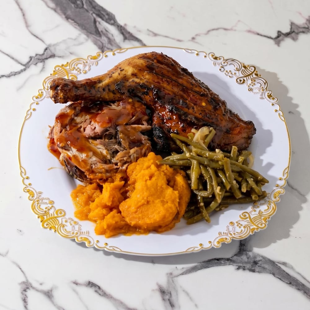 Chicken and Pulled Pork Combo with Two Sides
