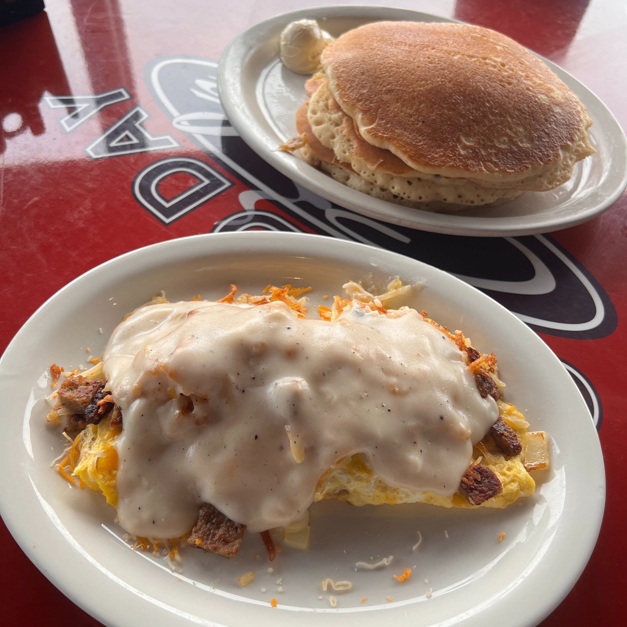 Country Omelette with 2 Pancakes