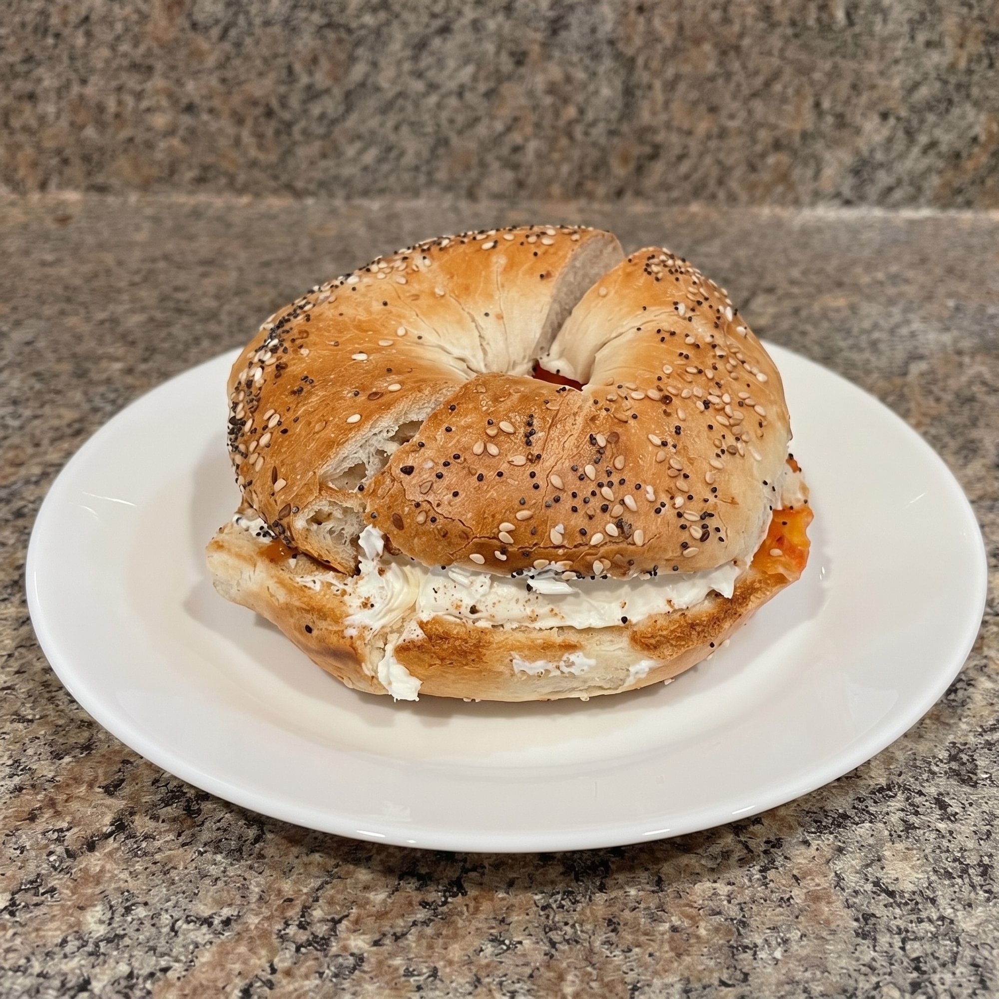 Nova Lox & Cream Cheese with Tomatoes & Onions Bagel