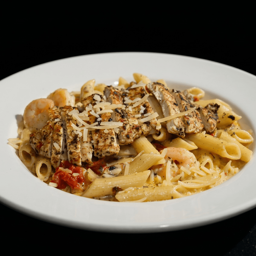 Spicy Chicken & Shrimp Alfredo